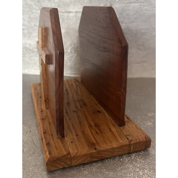 Vintage Handcrafted Wood Wooden Christian Cross Napkin Letter‎ Holder Handmade - Picture 5 of 9